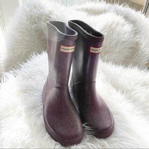 Girl Purple Glitter Hunter Boots